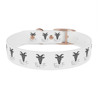 Collare Bianco per Cani con Logo Capra TRUCUTU – Accessorio Elegante e Regolabile, Idea Regalo per Amanti degli Animali, Perfetto per Eventi Speciali