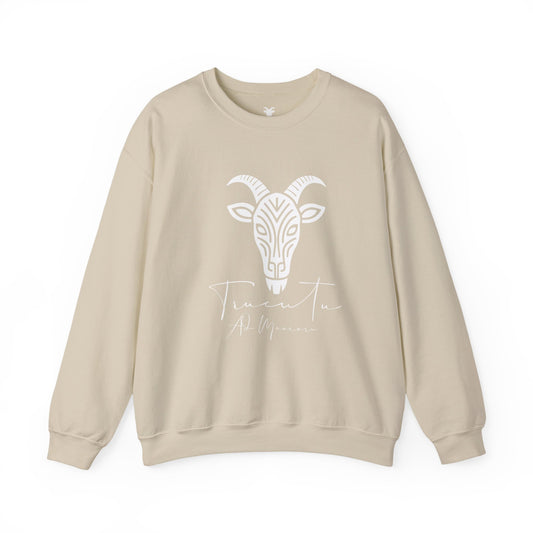 Felpa Unisex TRUCUTU con Simbolo della Capra – Stile Boho Festival | Regalo per Amanti della Natura | Morbida e Comoda