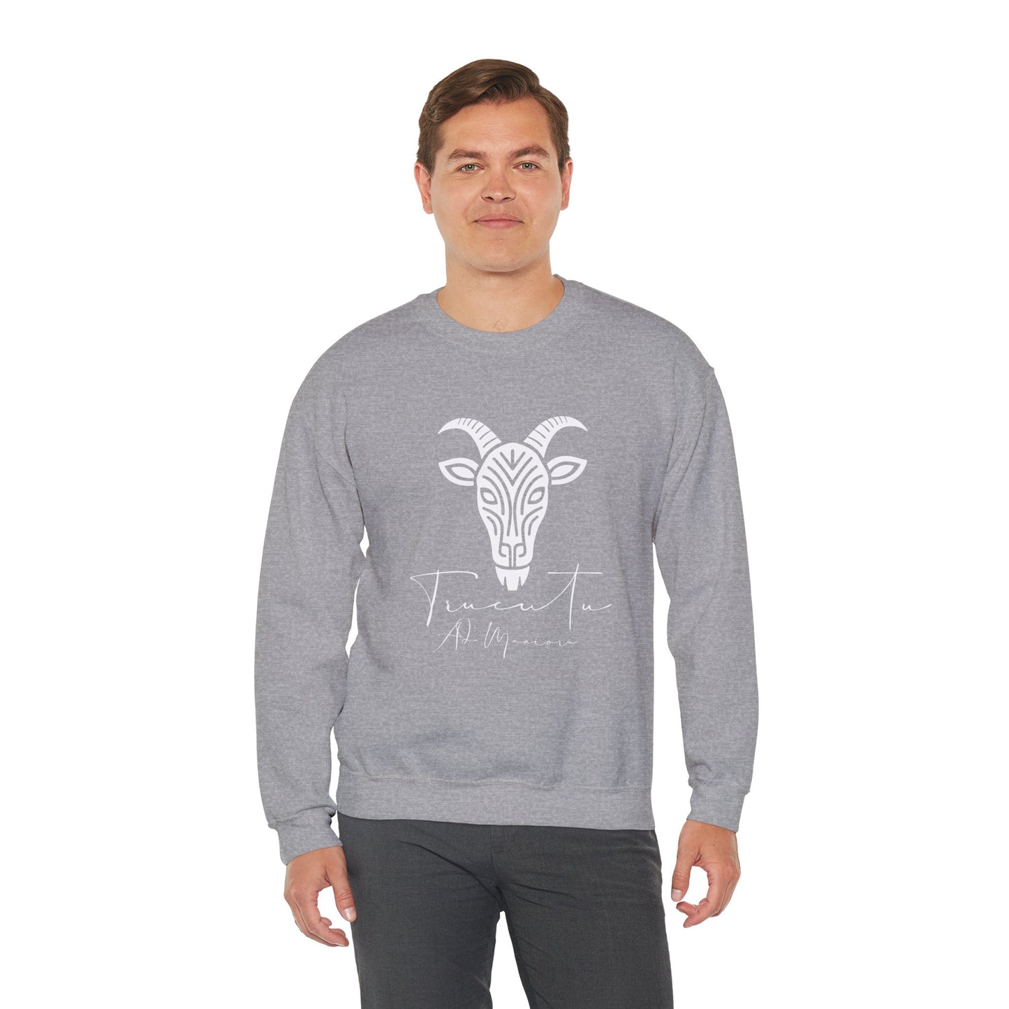 Felpa Unisex TRUCUTU con Simbolo della Capra – Stile Boho Festival | Regalo per Amanti della Natura | Morbida e Comoda