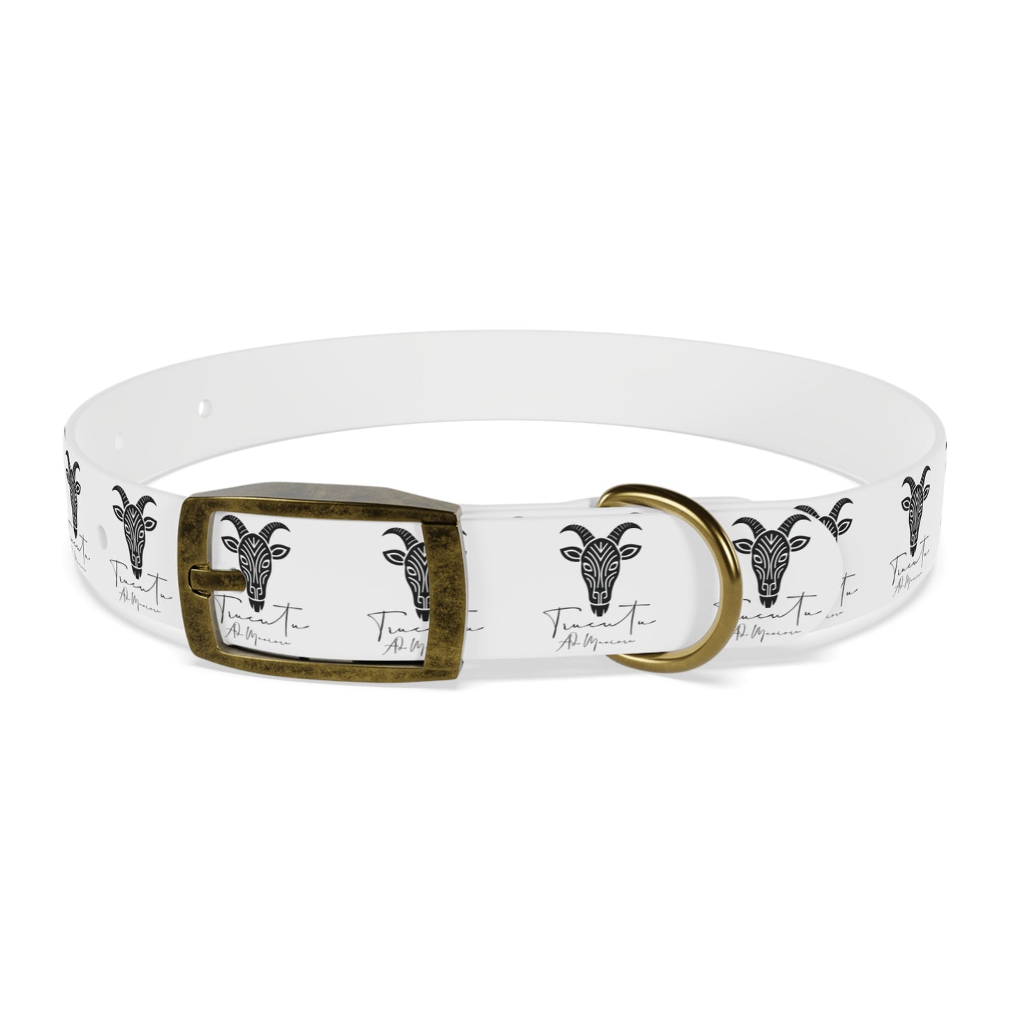 Collare Bianco per Cani con Logo Capra TRUCUTU – Accessorio Elegante e Regolabile, Idea Regalo per Amanti degli Animali, Perfetto per Eventi Speciali