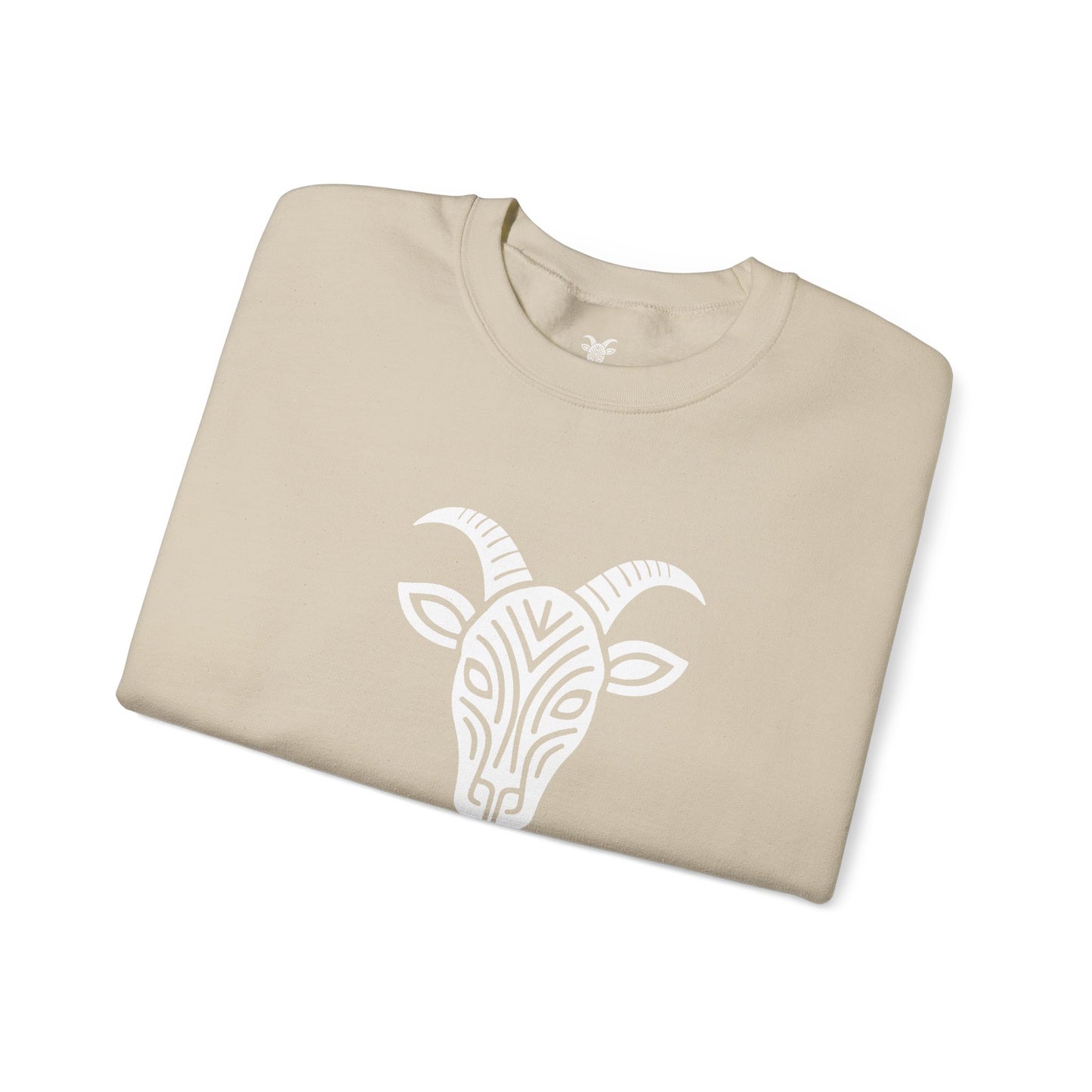 Felpa Unisex TRUCUTU con Simbolo della Capra – Stile Boho Festival | Regalo per Amanti della Natura | Morbida e Comoda