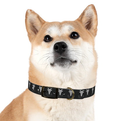 Collare Nero per Cani con Logo Capra TRUCUTU – Accessorio Regolabile di Tendenza, Idea Regalo per Amanti degli Animali, Perfetto per Festività e Occasioni Speciali
