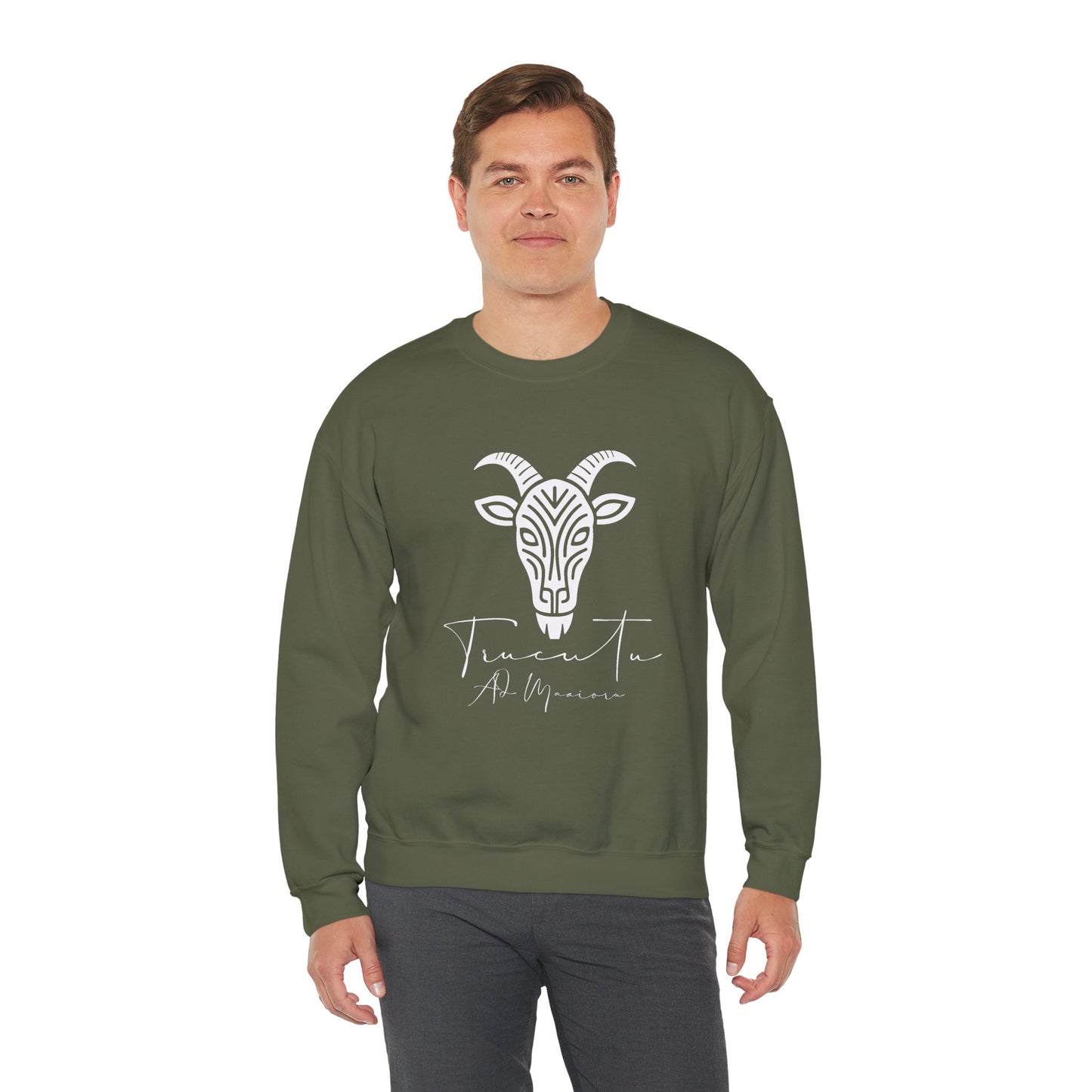 Felpa Unisex TRUCUTU con Simbolo della Capra – Stile Boho Festival | Regalo per Amanti della Natura | Morbida e Comoda