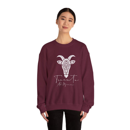 Felpa Unisex TRUCUTU con Simbolo della Capra – Stile Boho Festival | Regalo per Amanti della Natura | Morbida e Comoda
