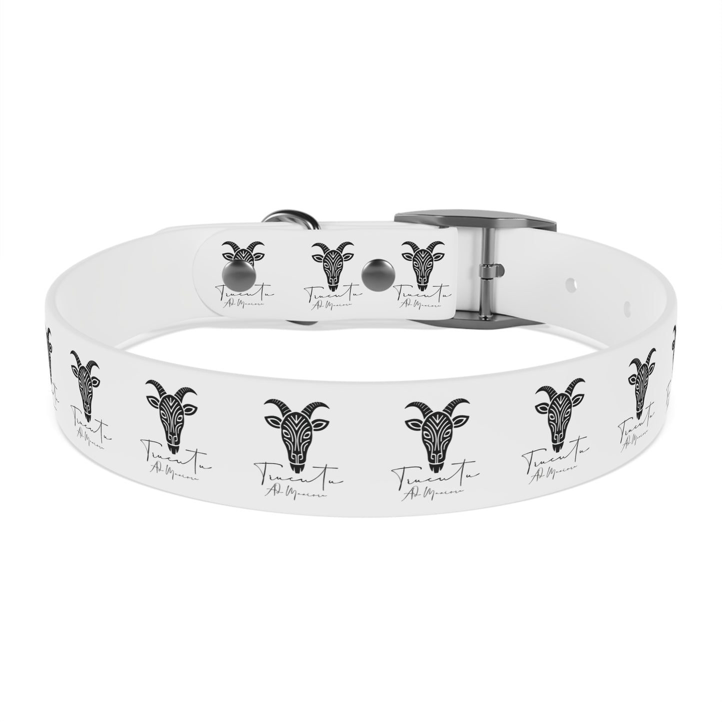 Collare Bianco per Cani con Logo Capra TRUCUTU – Accessorio Elegante e Regolabile, Idea Regalo per Amanti degli Animali, Perfetto per Eventi Speciali