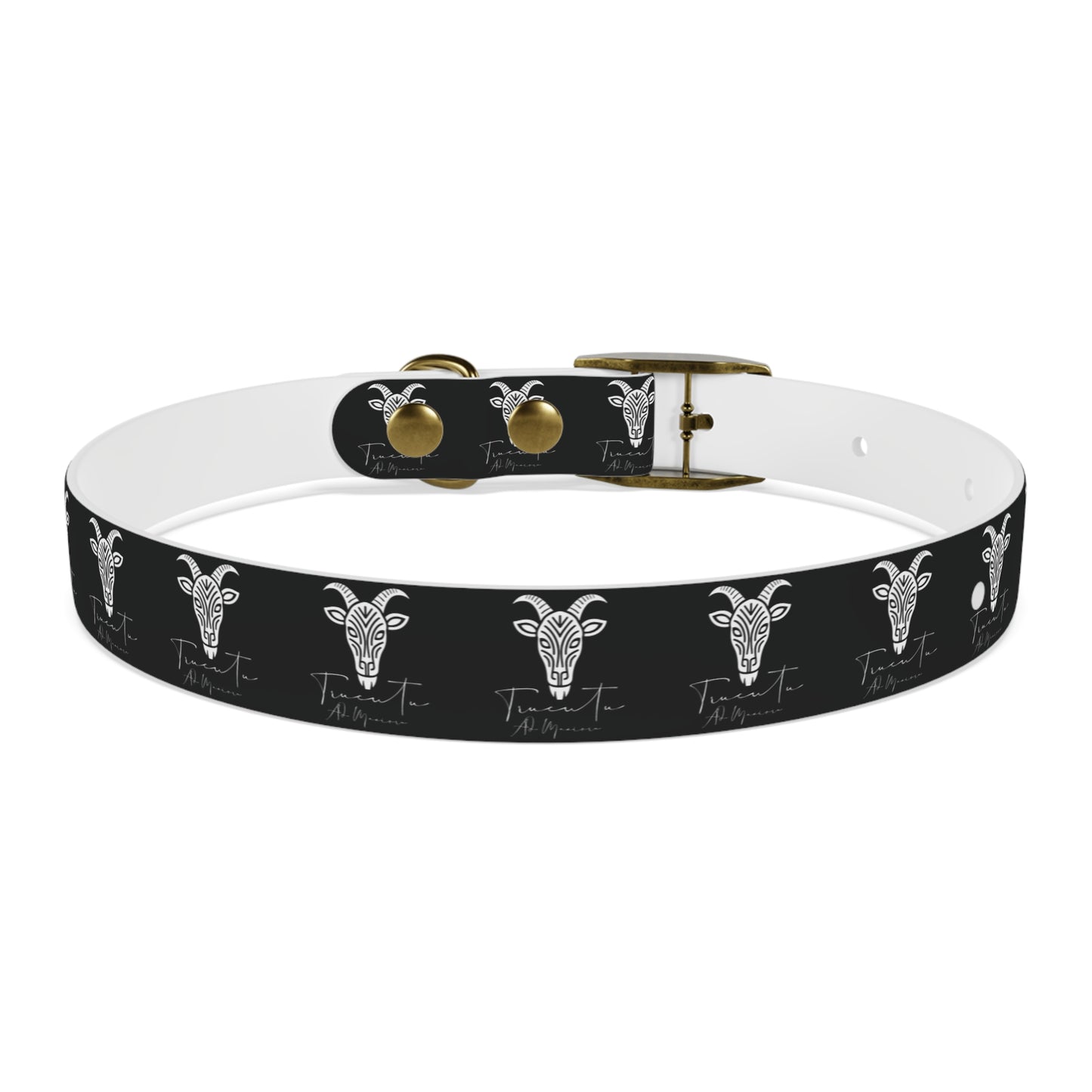 Collare Nero per Cani con Logo Capra TRUCUTU – Accessorio Regolabile di Tendenza, Idea Regalo per Amanti degli Animali, Perfetto per Festività e Occasioni Speciali