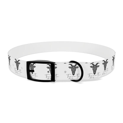 Collare Bianco per Cani con Logo Capra TRUCUTU – Accessorio Elegante e Regolabile, Idea Regalo per Amanti degli Animali, Perfetto per Eventi Speciali