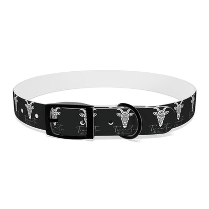 Collare Nero per Cani con Logo Capra TRUCUTU – Accessorio Regolabile di Tendenza, Idea Regalo per Amanti degli Animali, Perfetto per Festività e Occasioni Speciali