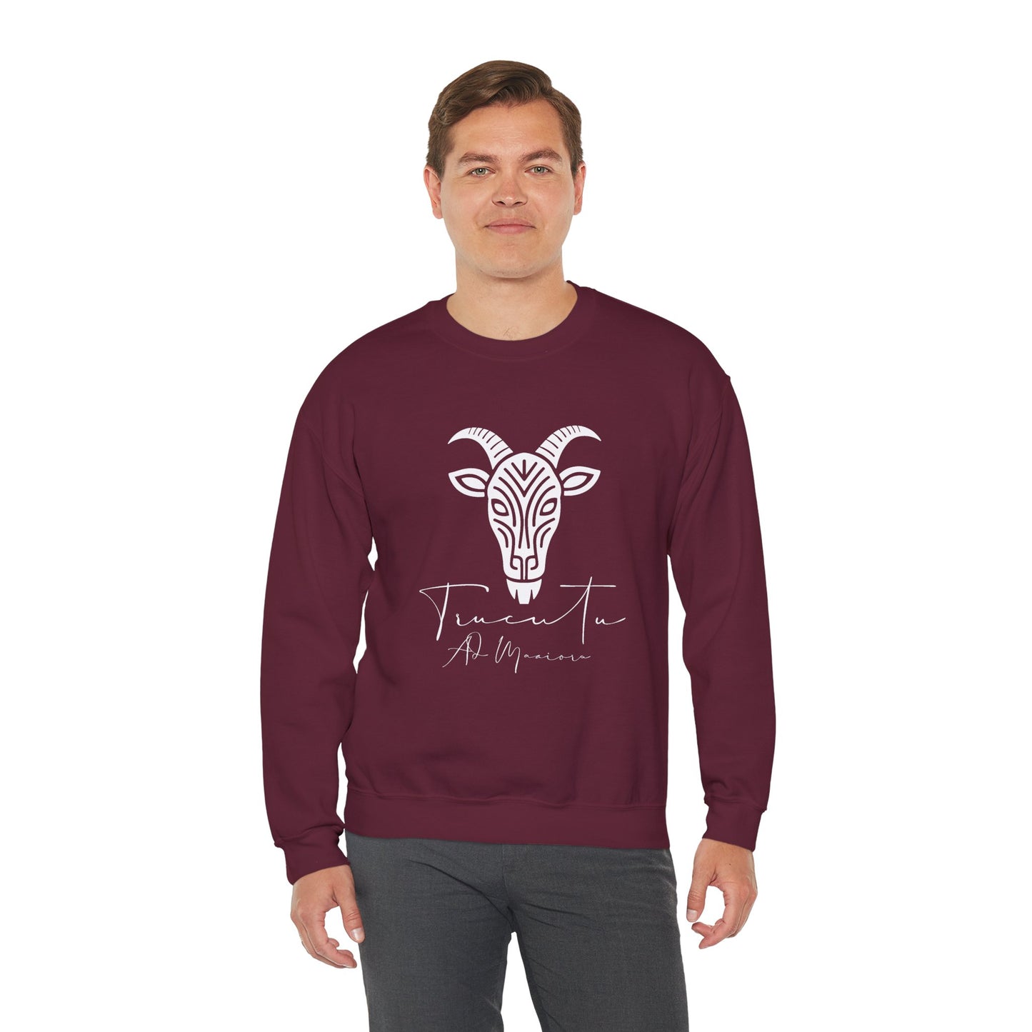 Felpa Unisex TRUCUTU con Simbolo della Capra – Stile Boho Festival | Regalo per Amanti della Natura | Morbida e Comoda
