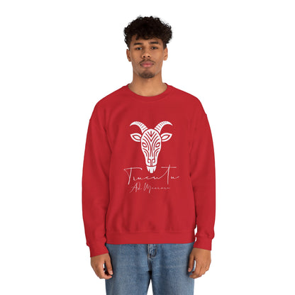 Felpa Unisex TRUCUTU con Simbolo della Capra – Stile Boho Festival | Regalo per Amanti della Natura | Morbida e Comoda