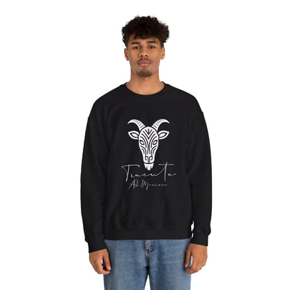 Felpa Unisex TRUCUTU con Simbolo della Capra – Stile Boho Festival | Regalo per Amanti della Natura | Morbida e Comoda