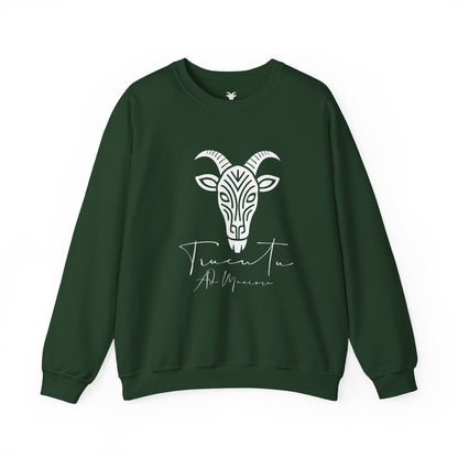 Felpa Unisex TRUCUTU con Simbolo della Capra – Stile Boho Festival | Regalo per Amanti della Natura | Morbida e Comoda