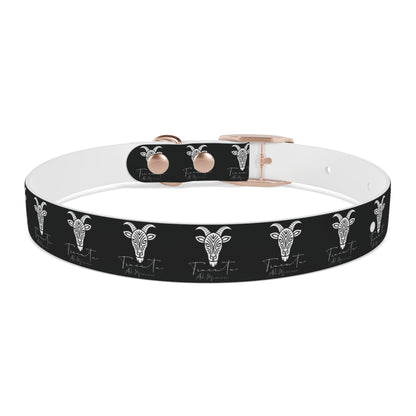 Collare Nero per Cani con Logo Capra TRUCUTU – Accessorio Regolabile di Tendenza, Idea Regalo per Amanti degli Animali, Perfetto per Festività e Occasioni Speciali