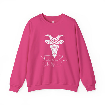Felpa Unisex TRUCUTU con Simbolo della Capra – Stile Boho Festival | Regalo per Amanti della Natura | Morbida e Comoda