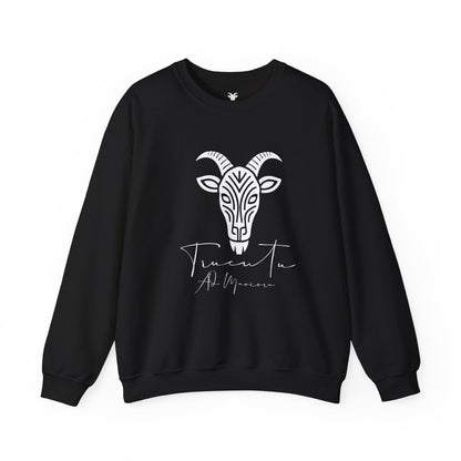 Felpa Unisex TRUCUTU con Simbolo della Capra – Stile Boho Festival | Regalo per Amanti della Natura | Morbida e Comoda