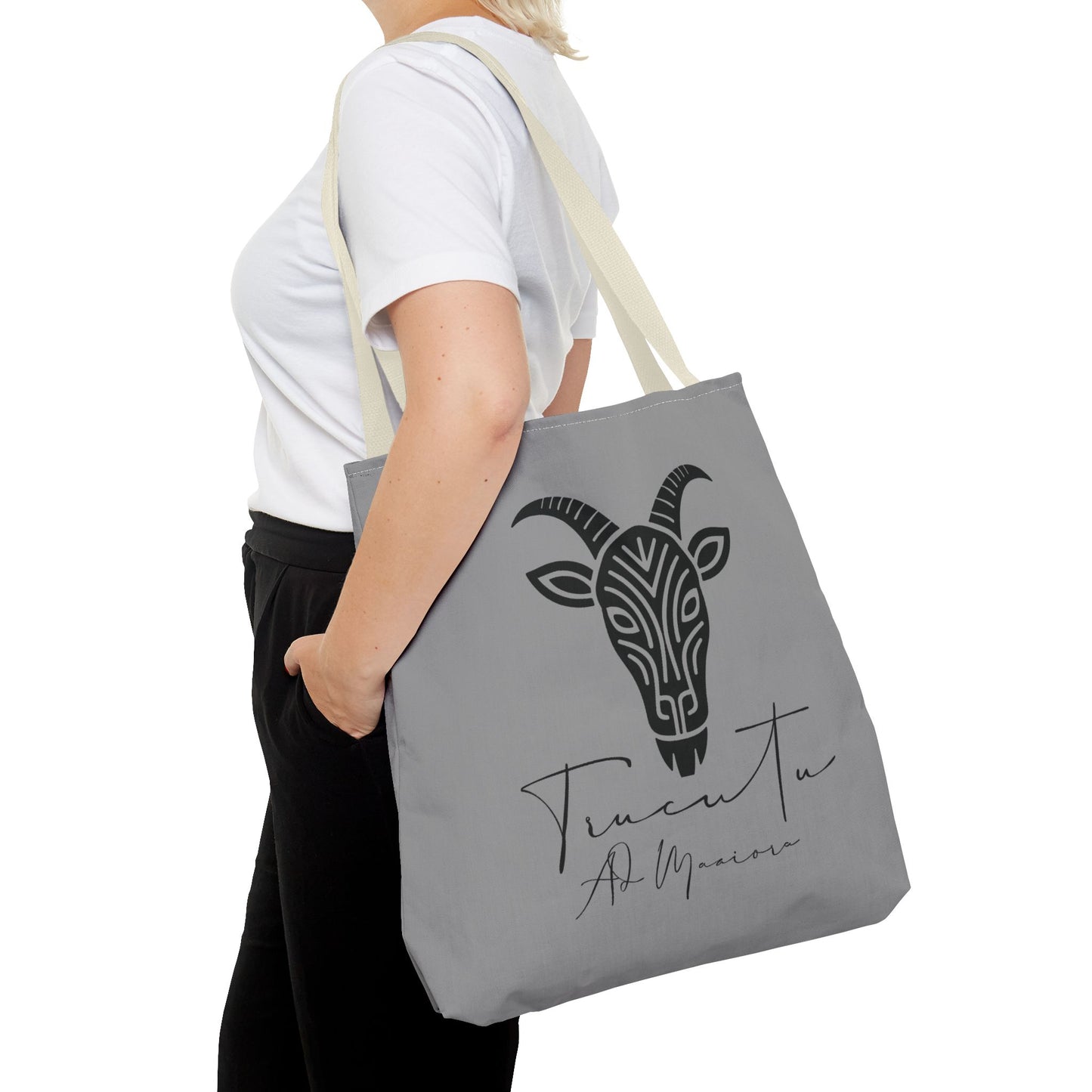 Borsa Tote TRUCUTU con Capra Tribale – Shopper Ecologica, Stile Boho Chic, Idea Regalo per Amanti degli Animali