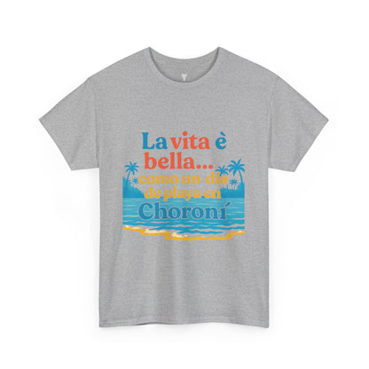 TRUCUTU “La Vita È Bella” Unisex Heavy Cotton Tee – Beach Life Shirt | Vacation Tee | Summer Apparel | Tropical Vibes Gift for Travel Lovers