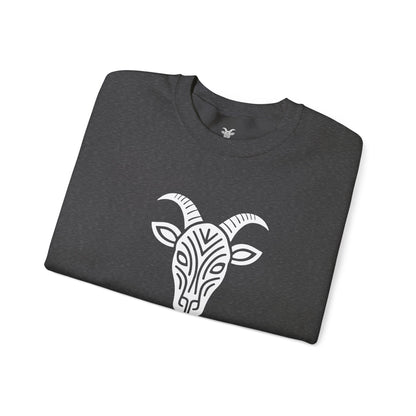 Felpa Unisex TRUCUTU con Simbolo della Capra – Stile Boho Festival | Regalo per Amanti della Natura | Morbida e Comoda