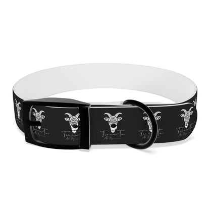 Collare Nero per Cani con Logo Capra TRUCUTU – Accessorio Regolabile di Tendenza, Idea Regalo per Amanti degli Animali, Perfetto per Festività e Occasioni Speciali