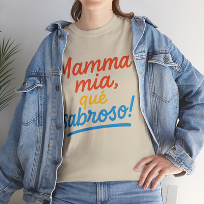 TRUCUTU “Deliciously Fun” Unisex Heavy Cotton Tee – Mamma mia, qué sabroso! | Perfect for Foodies, Casual Wear, Summer Parties & Gifts