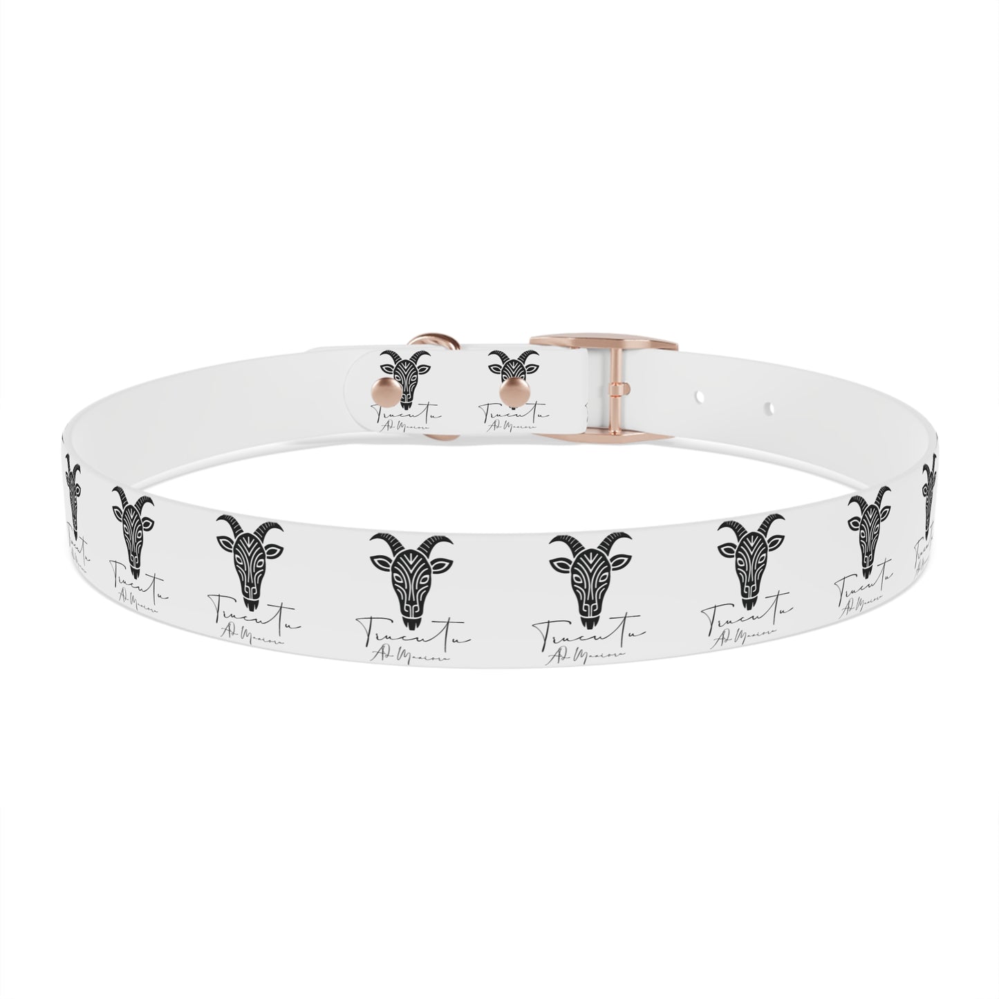 Collare Bianco per Cani con Logo Capra TRUCUTU – Accessorio Elegante e Regolabile, Idea Regalo per Amanti degli Animali, Perfetto per Eventi Speciali