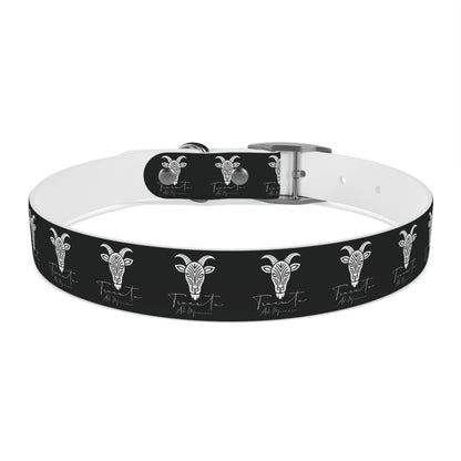 Collare Nero per Cani con Logo Capra TRUCUTU – Accessorio Regolabile di Tendenza, Idea Regalo per Amanti degli Animali, Perfetto per Festività e Occasioni Speciali