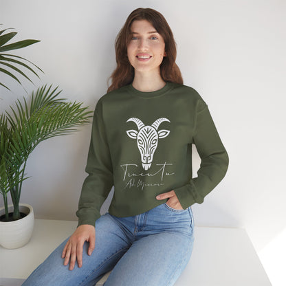 Felpa Unisex TRUCUTU con Simbolo della Capra – Stile Boho Festival | Regalo per Amanti della Natura | Morbida e Comoda