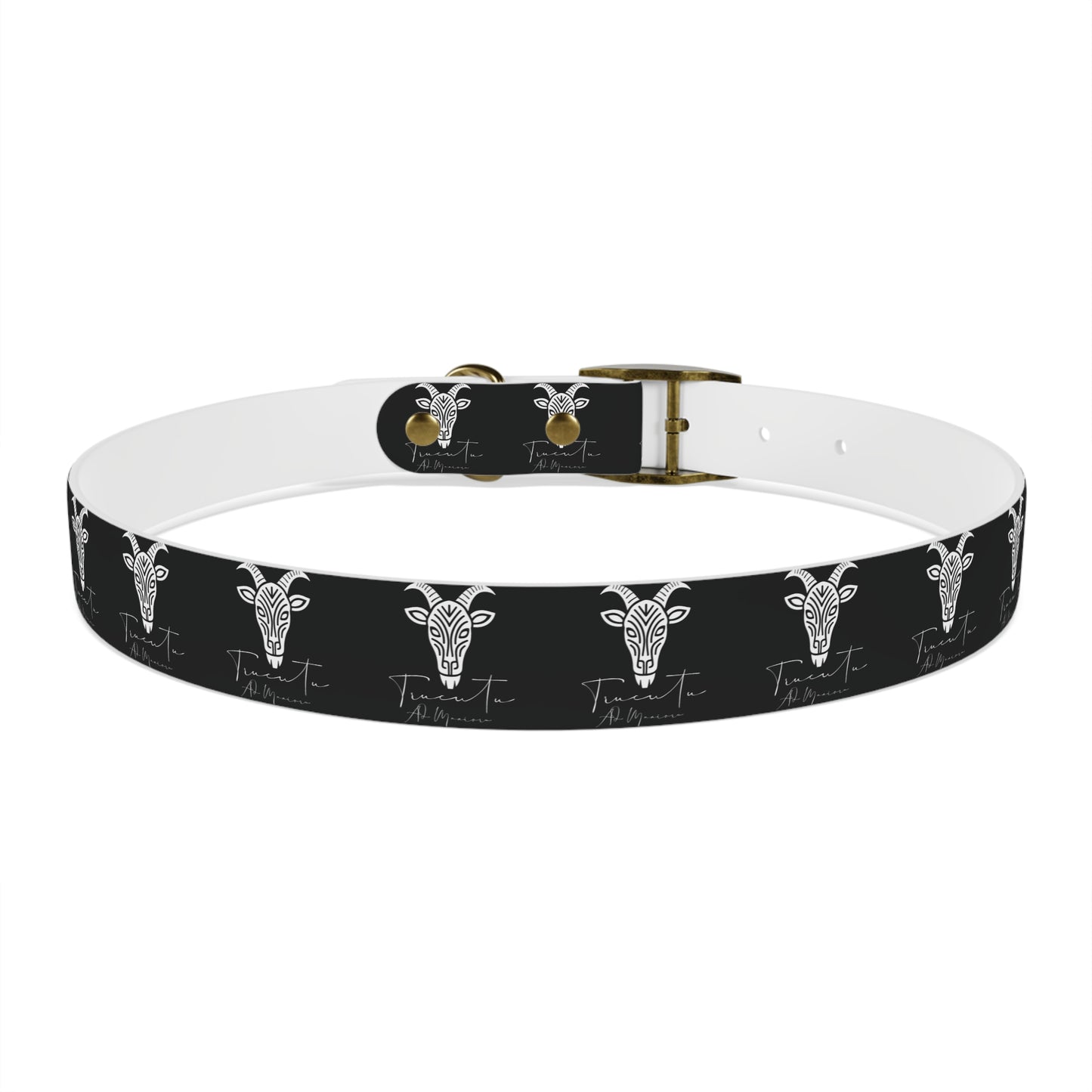 Collare Nero per Cani con Logo Capra TRUCUTU – Accessorio Regolabile di Tendenza, Idea Regalo per Amanti degli Animali, Perfetto per Festività e Occasioni Speciali