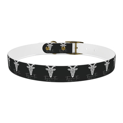 Collare Nero per Cani con Logo Capra TRUCUTU – Accessorio Regolabile di Tendenza, Idea Regalo per Amanti degli Animali, Perfetto per Festività e Occasioni Speciali
