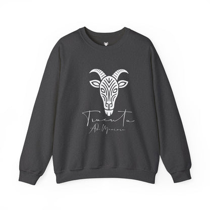 Felpa Unisex TRUCUTU con Simbolo della Capra – Stile Boho Festival | Regalo per Amanti della Natura | Morbida e Comoda