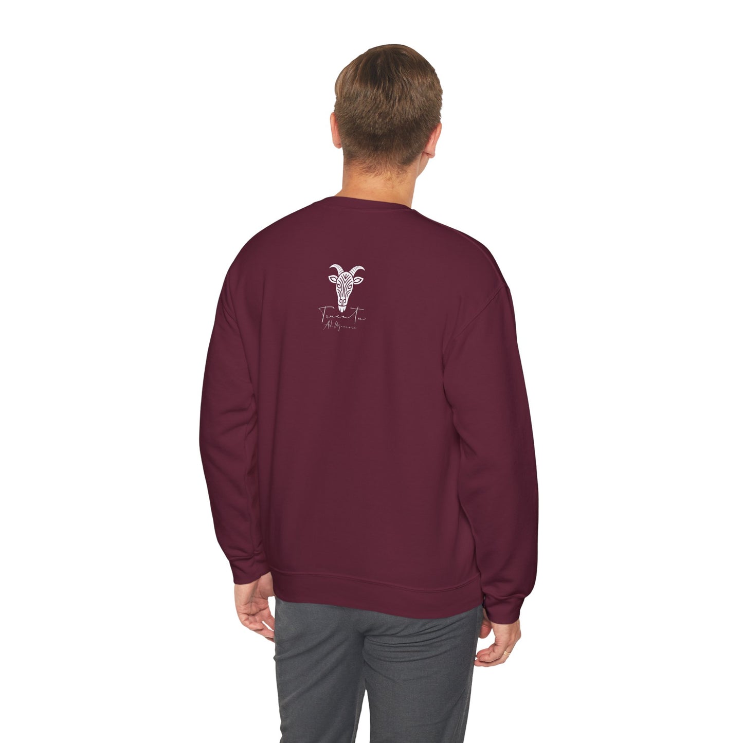 Felpa Unisex TRUCUTU con Simbolo della Capra – Stile Boho Festival | Regalo per Amanti della Natura | Morbida e Comoda