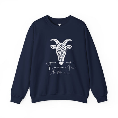 Felpa Unisex TRUCUTU con Simbolo della Capra – Stile Boho Festival | Regalo per Amanti della Natura | Morbida e Comoda