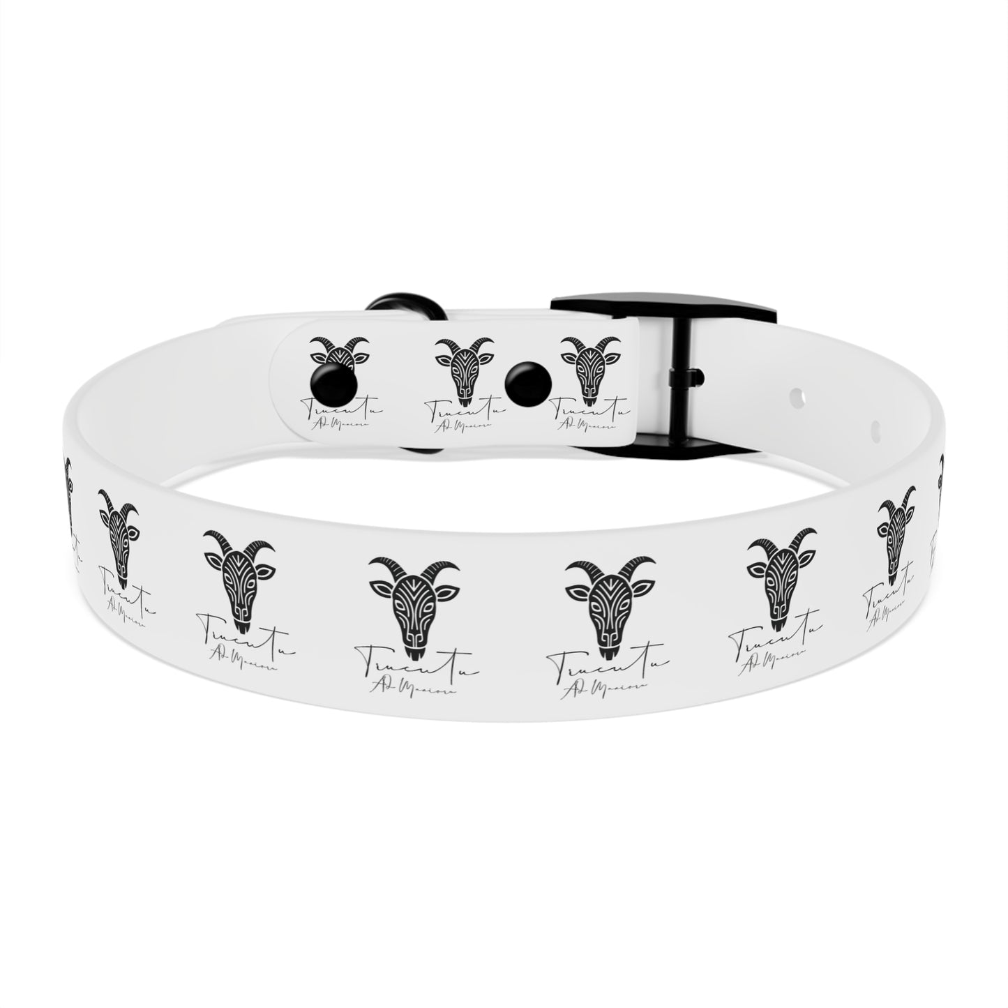 Collare Bianco per Cani con Logo Capra TRUCUTU – Accessorio Elegante e Regolabile, Idea Regalo per Amanti degli Animali, Perfetto per Eventi Speciali