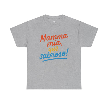 TRUCUTU “Mamma Mia, Qué Sabroso!” Unisex Tee – Funny Foodie Shirt | Casual Wear | Summer Vibes | Gift for Food Lovers | Conversation Starter