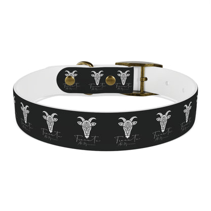 Collare Nero per Cani con Logo Capra TRUCUTU – Accessorio Regolabile di Tendenza, Idea Regalo per Amanti degli Animali, Perfetto per Festività e Occasioni Speciali