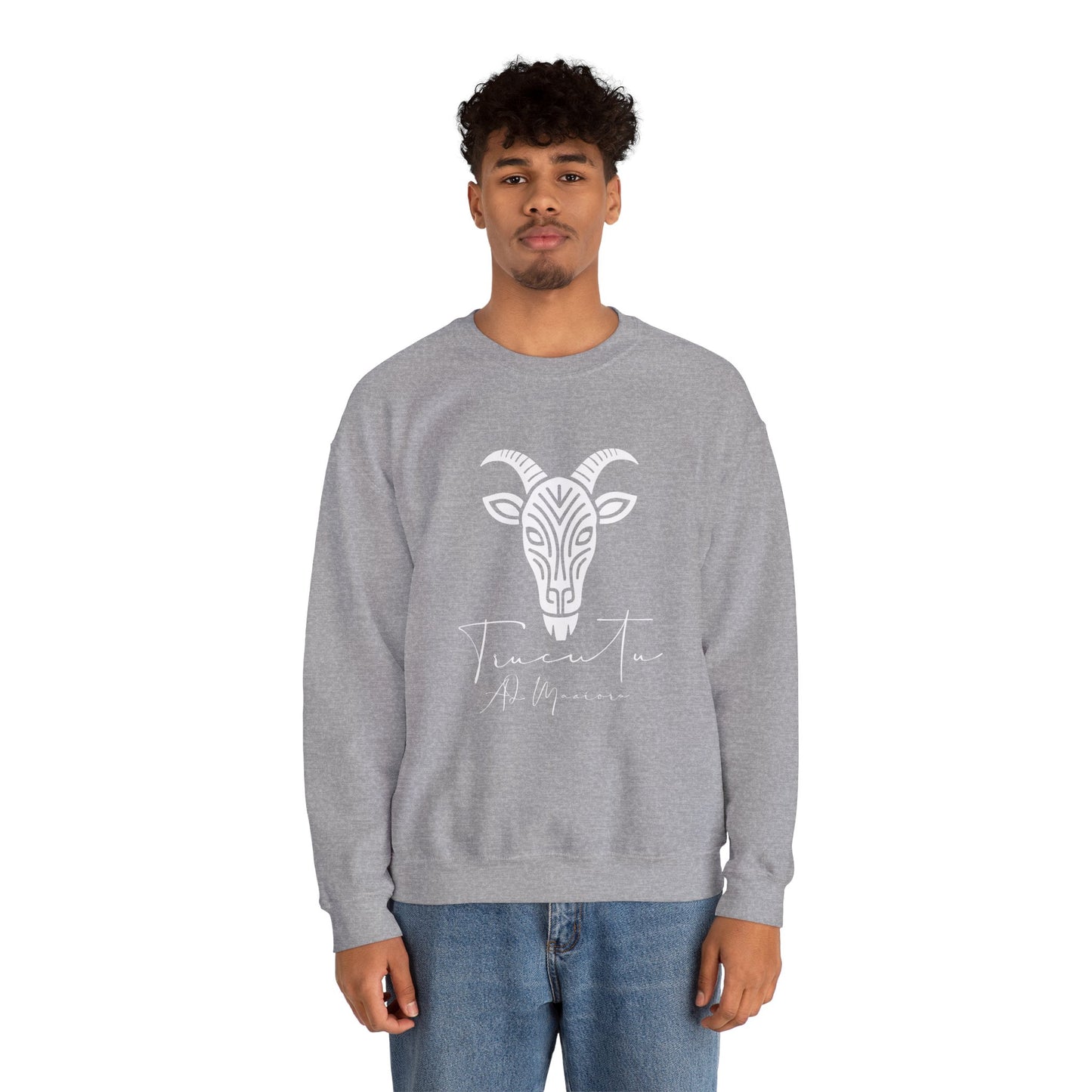 Felpa Unisex TRUCUTU con Simbolo della Capra – Stile Boho Festival | Regalo per Amanti della Natura | Morbida e Comoda