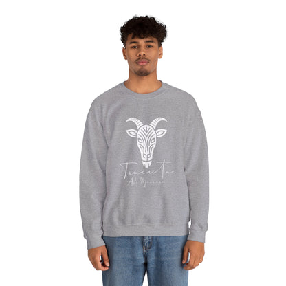 Felpa Unisex TRUCUTU con Simbolo della Capra – Stile Boho Festival | Regalo per Amanti della Natura | Morbida e Comoda