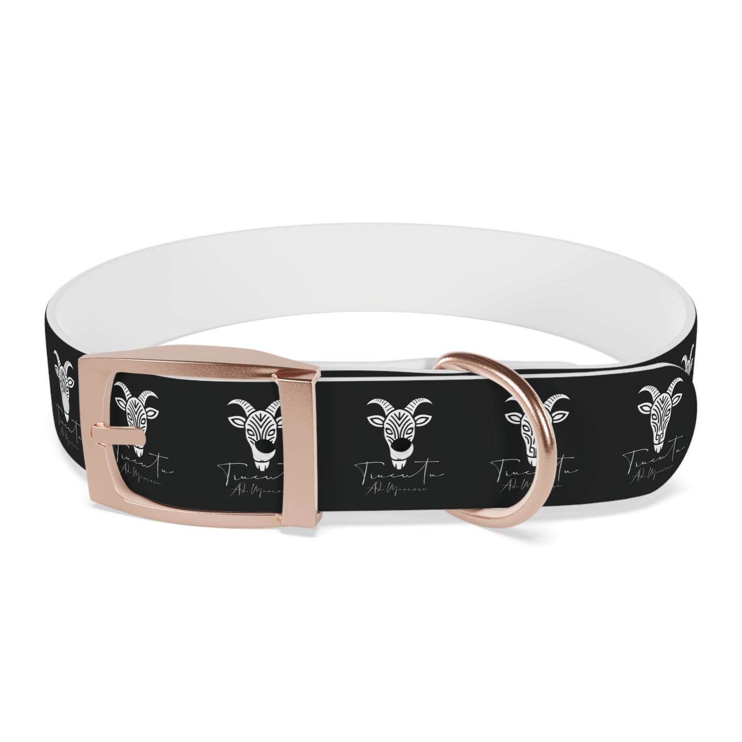 Collare Nero per Cani con Logo Capra TRUCUTU – Accessorio Regolabile di Tendenza, Idea Regalo per Amanti degli Animali, Perfetto per Festività e Occasioni Speciali