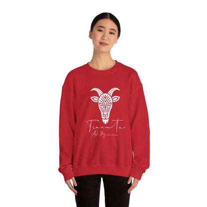 Felpa Unisex TRUCUTU con Simbolo della Capra – Stile Boho Festival | Regalo per Amanti della Natura | Morbida e Comoda