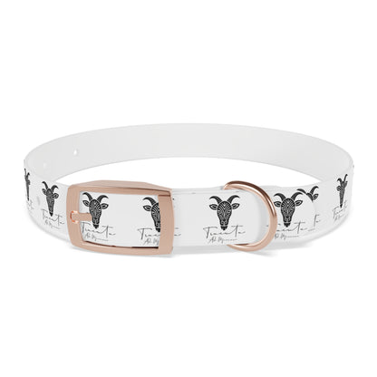 Collare Bianco per Cani con Logo Capra TRUCUTU – Accessorio Elegante e Regolabile, Idea Regalo per Amanti degli Animali, Perfetto per Eventi Speciali
