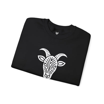 Felpa Unisex TRUCUTU con Simbolo della Capra – Stile Boho Festival | Regalo per Amanti della Natura | Morbida e Comoda