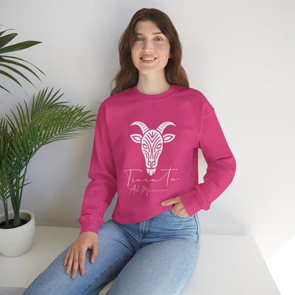 Felpa Unisex TRUCUTU con Simbolo della Capra – Stile Boho Festival | Regalo per Amanti della Natura | Morbida e Comoda