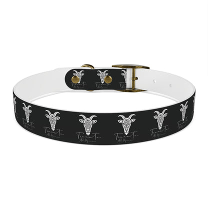Collare Nero per Cani con Logo Capra TRUCUTU – Accessorio Regolabile di Tendenza, Idea Regalo per Amanti degli Animali, Perfetto per Festività e Occasioni Speciali