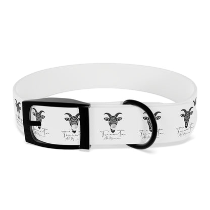 Collare Bianco per Cani con Logo Capra TRUCUTU – Accessorio Elegante e Regolabile, Idea Regalo per Amanti degli Animali, Perfetto per Eventi Speciali